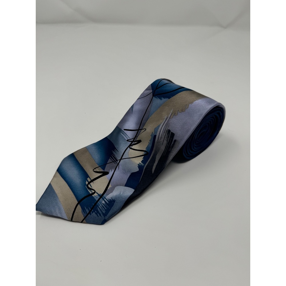 J. Garcia Abstract Collection Fifty Necktie - Men's‎ Designer Blue Tie